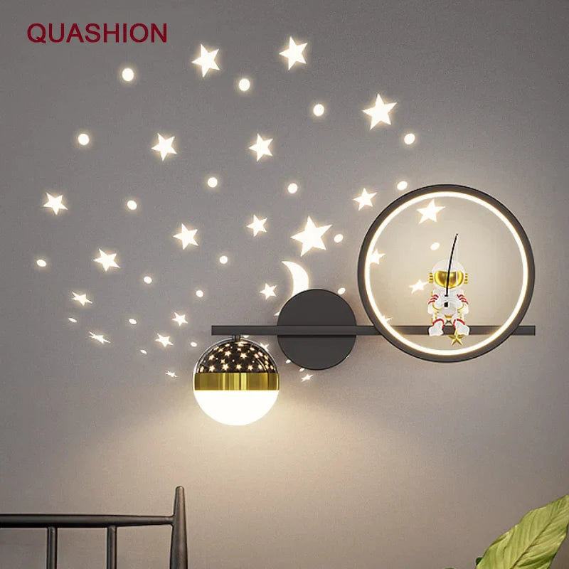 Afralia™ LED Star Wall Light: Modern Children's Bedroom Decor, Dimmable Three Colors