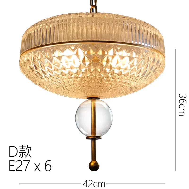 Afralia™ Yellow Glass Chandelier Pendant Lamp for Hotel, Parlor, Dining Room, Bedroom