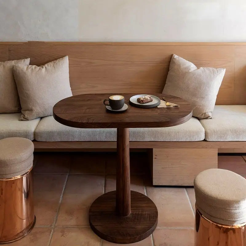 Nordic Style Oval Solid Wood Dining Table Set for Coffee & Dessert by Afralia™