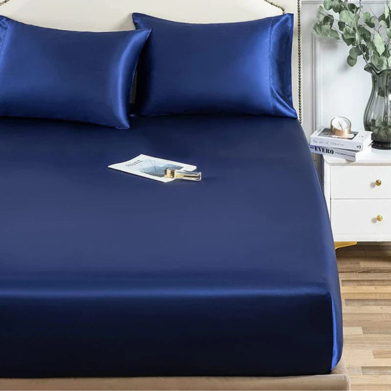 Afralia™ High-Quality Rayon Satin Bed Sheets King Queen Full Twin Single Double Bed Linen