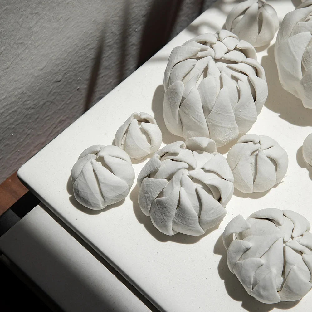 Afralia™ Bud Shape 3D Ceramic Wall Décor Pendant for Room Decoration