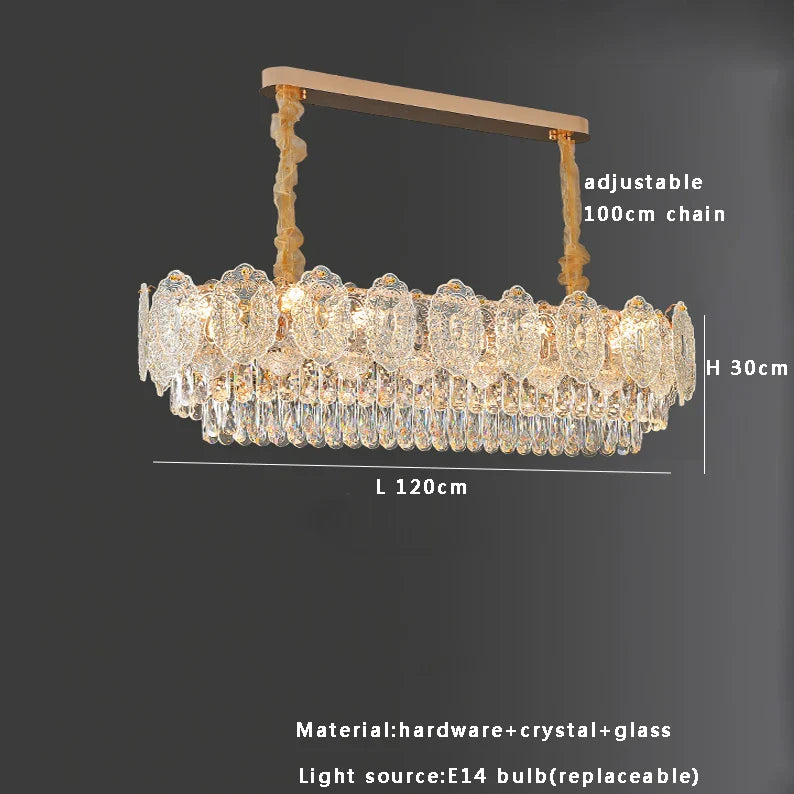 Afralia™ Gold Glass Dining Table Lamp | Modern Round Crystal Hanging Pendant Lights