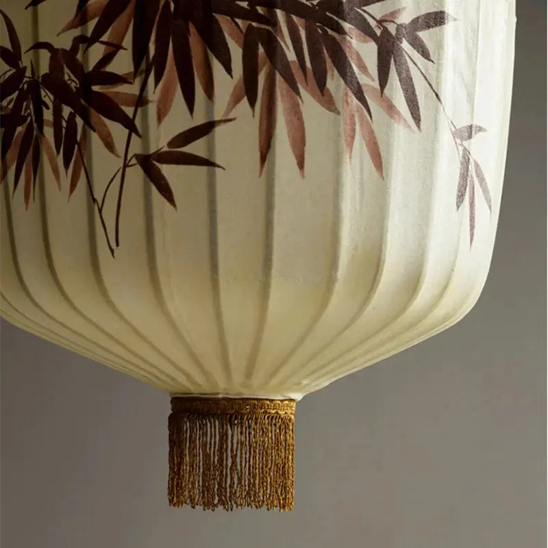 Afralia™ Bamboo Lantern Pendant: Handmade Fabric Shade for Elegant Hotel and Restaurant Lighting