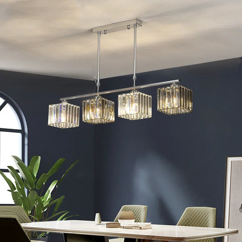 Afralia™ Modern Chrome LED Ceiling Chandelier with K9 Crystal Lighting Art