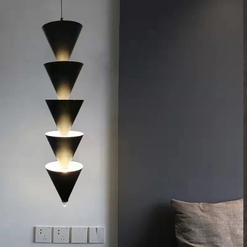 Afralia™ Gold Black Cone LED Pendant Lamp for Stylish Home and Shop Lighting