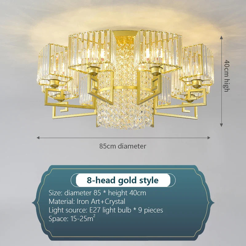 Afralia™ Luxury Crystal Ceiling Light for Living Room, Bedroom, Dining - Modern and Simple