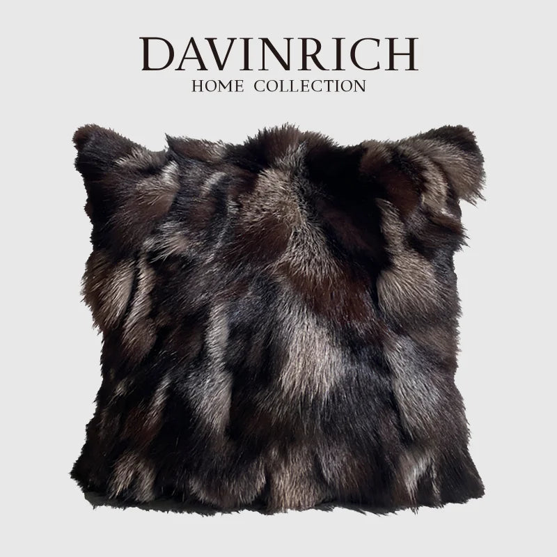 Afralia™ Fox Fur Cushion Cover 45x45, Vintage Luxury Throw Pillow Case for Living Room