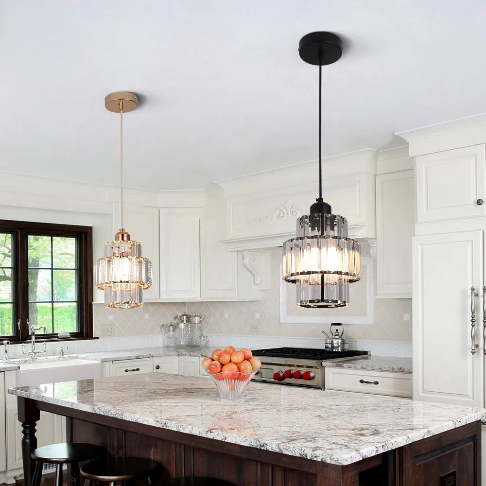 Afralia™ Crystal Pendant Light: Modern Nordic Chandelier for Bedroom, Dining Room, Kitchen Island