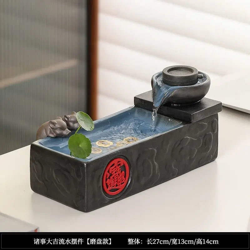 Afralia™ Feng Shui Ball Water Fountain Ornaments - Prosperity Home Decor