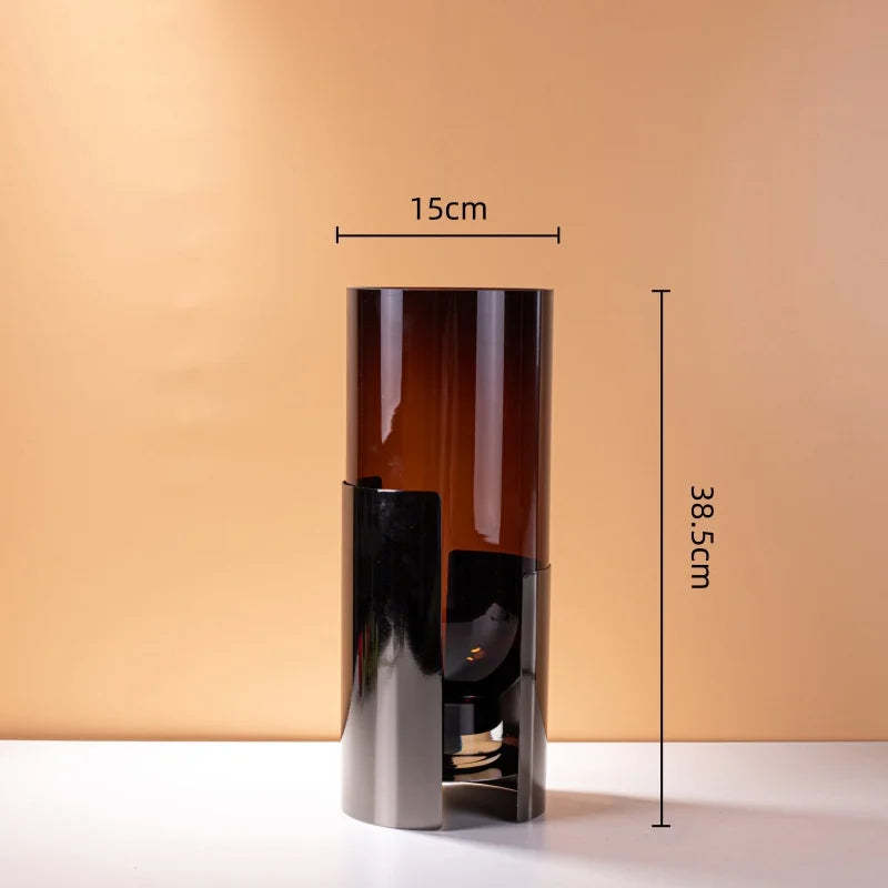 Afralia™ Amber Glass Vase: Stylish Terrarium and Room Decoration Accessory