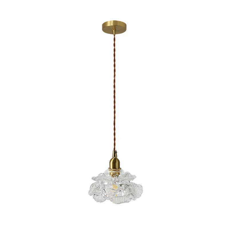Afralia™ Small Flower LED Pendant Light - French Vintage Style for Bedroom, Living, Dining Room
