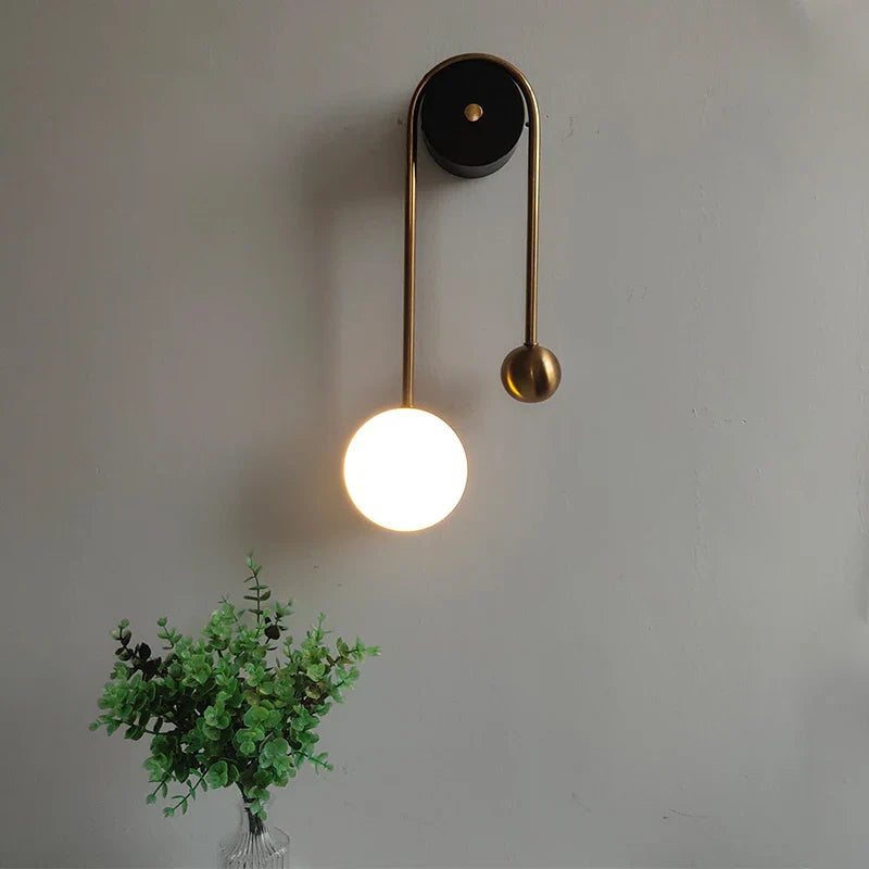 Afralia™ Golden Ball LED Wall Lamp for Home Decor