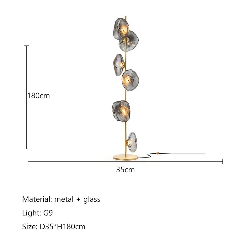 Afralia™ Nordic Glass Shade LED Floor Lamp for Minimalist Living Room & Bedroom