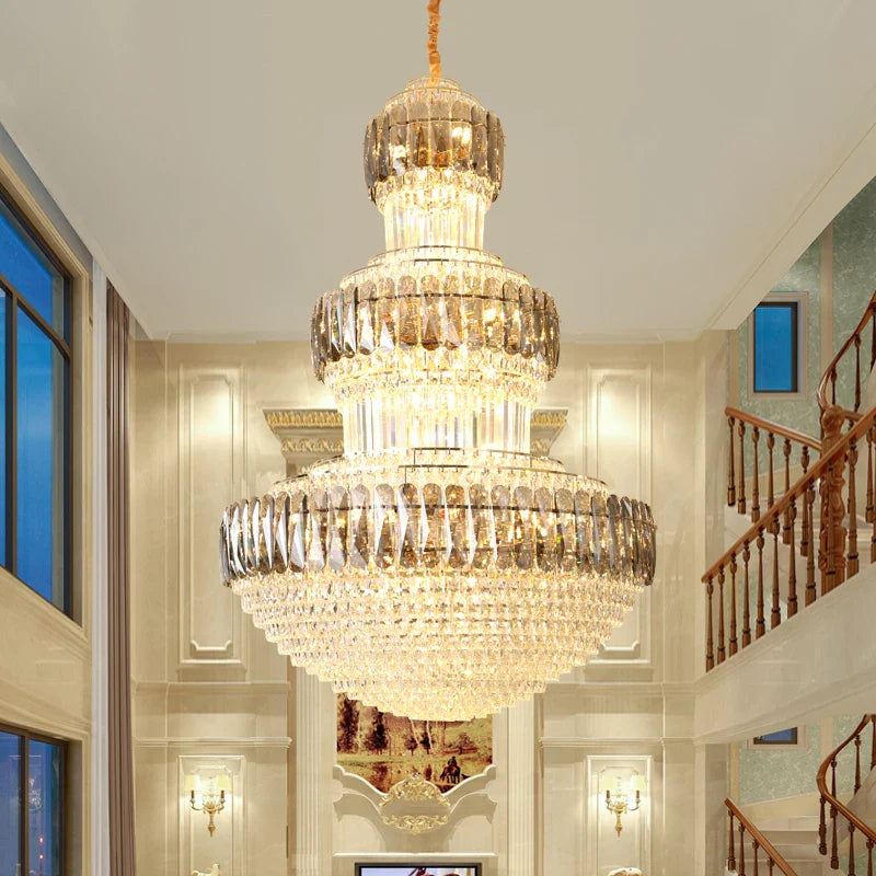 Afralia™ Luxury Crystal Chandelier for Villa Duplex, Hotel Lobby, and Restaurant