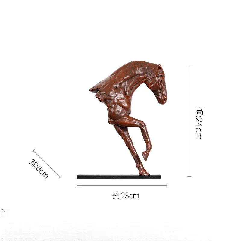 Afralia™ Running Horse Sculpture - Resin Handicraft Home Decor