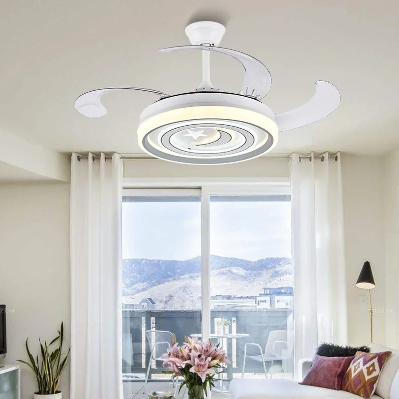 Afralia™ Smart Ceiling Fan Light with Remote Control & Silent Design