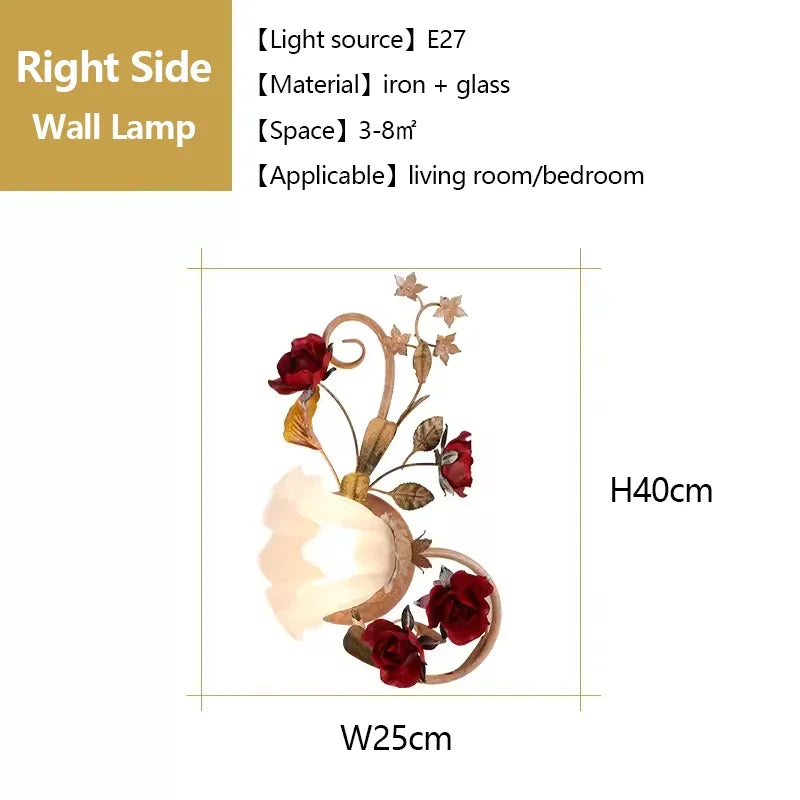 Afralia™ Romantic Retro Flower Ceiling Chandelier LED Light for Living Room Bedroom