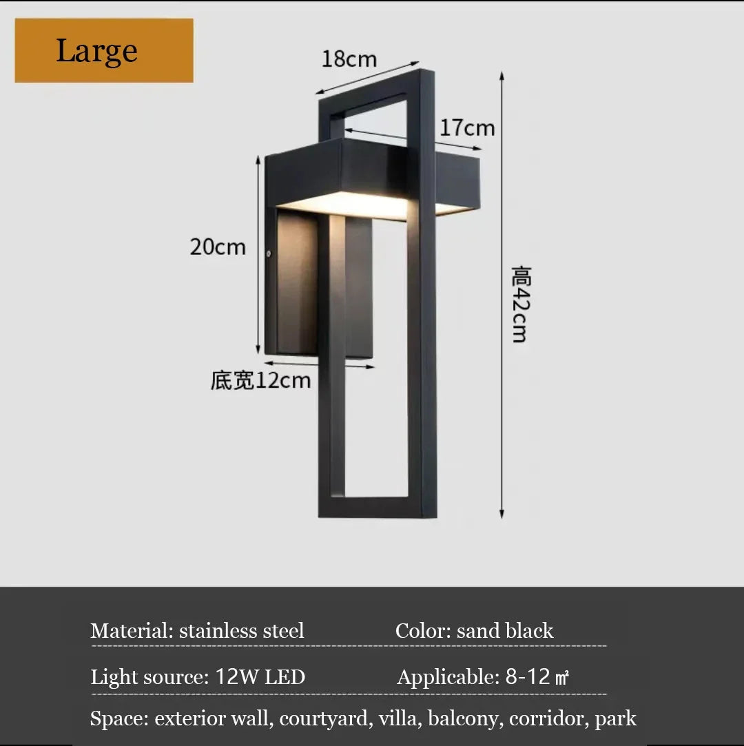 Afralia™ Stainless Steel Outdoor Wall Lamp for Villa Courtyard Porch Lighting