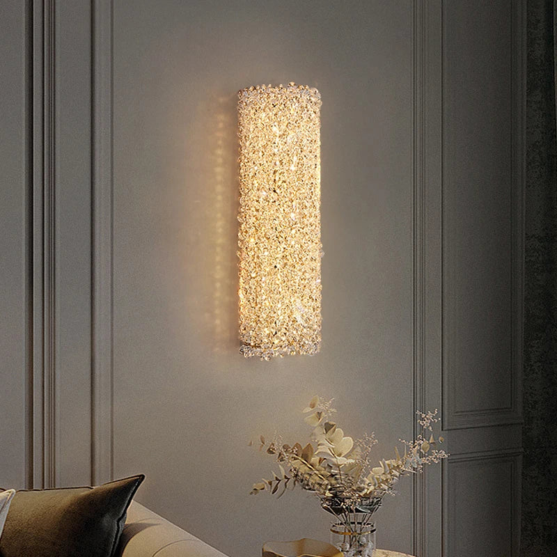 Afralia™ Crystal Wall Sconce | Modern Designer Copper Wall Lamp for Home Decor Lighting