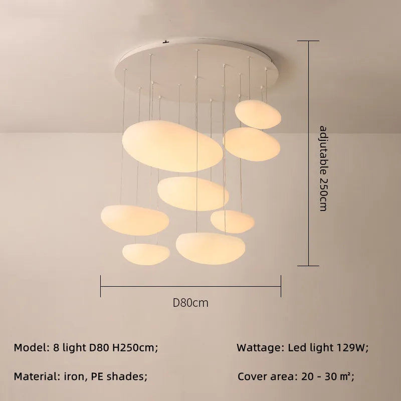 Afralia™ LED Cobblestone Chandelier with Smart Dimmable Lights - Modern Indoor Lighting Fixtures