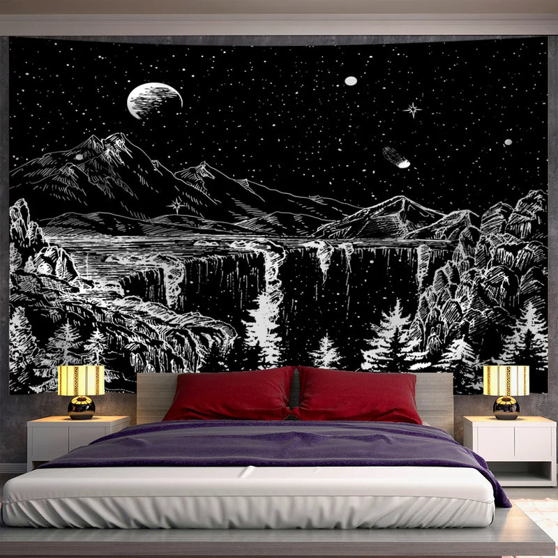 Starry Sky Tapestry Wall Hanging for Boho Room Decor by Afralia™