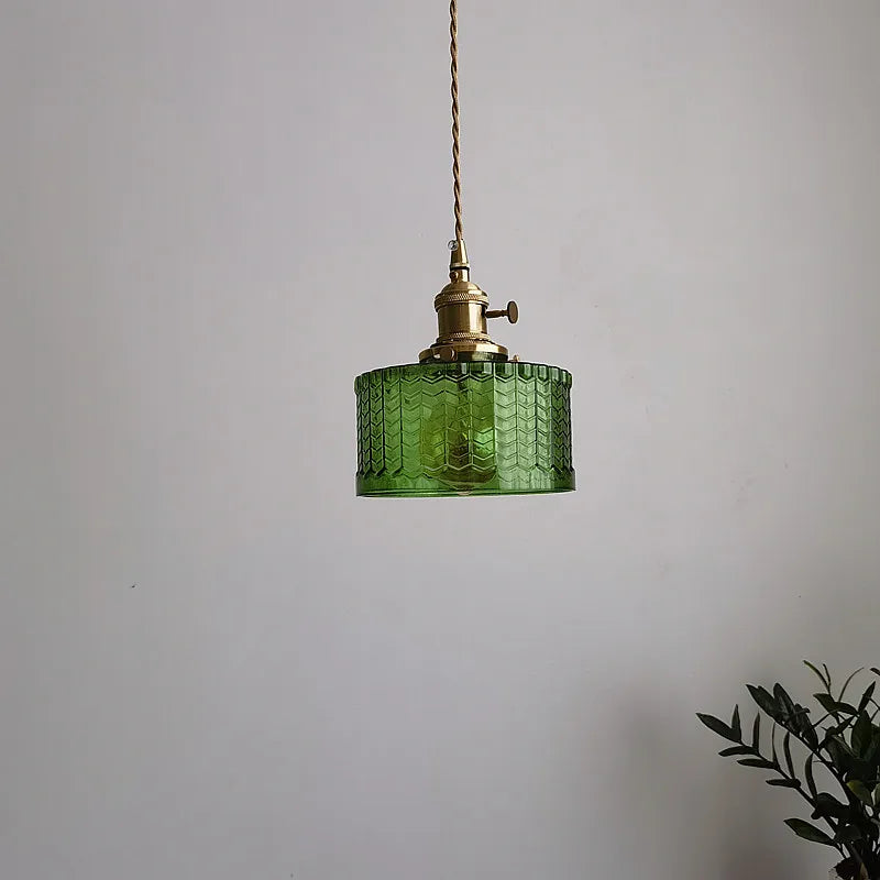 Afralia™ Green Glass LED Pendant Lamp for Modern Home Decor and Lighting Fixtures