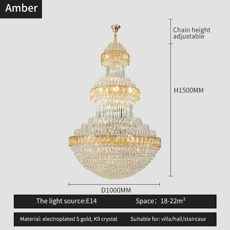 Afralia™ Crystal Chandelier: Luxury Lighting for Villa, Hotel, Office & Exhibitions