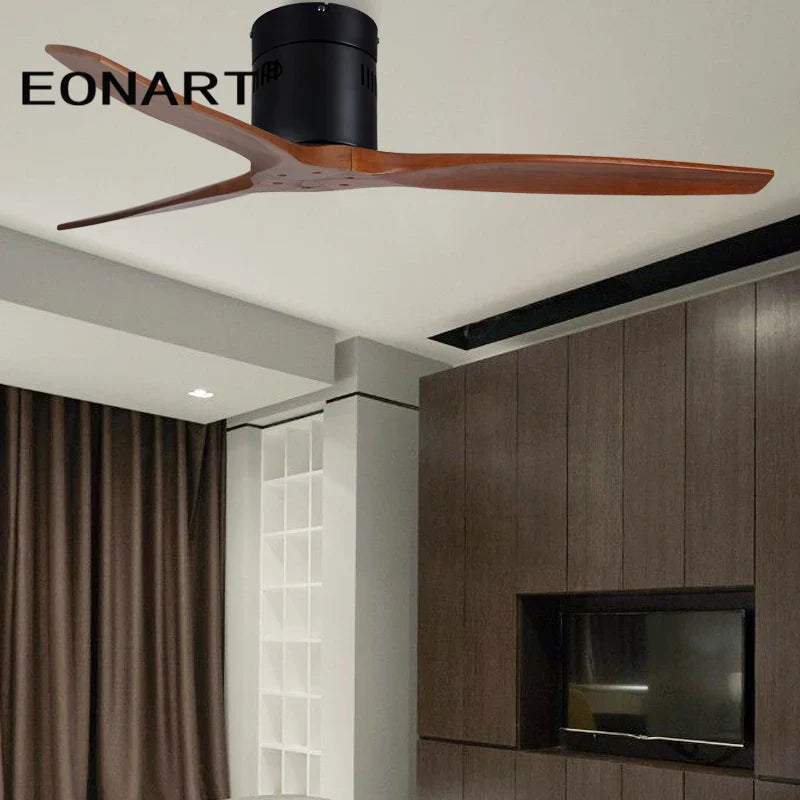 Afralia™ Modern 52" LED Ceiling Fan with Remote Control & Solid Wood Blades