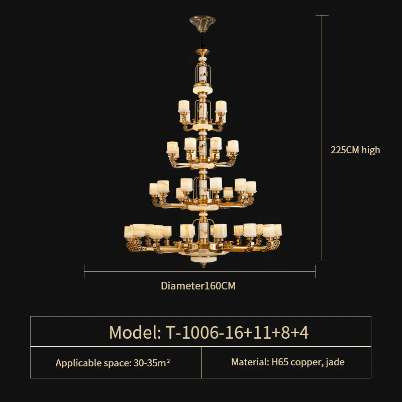 Afralia™ Zinc Alloy Jade Chandelier for Luxurious Living Spaces