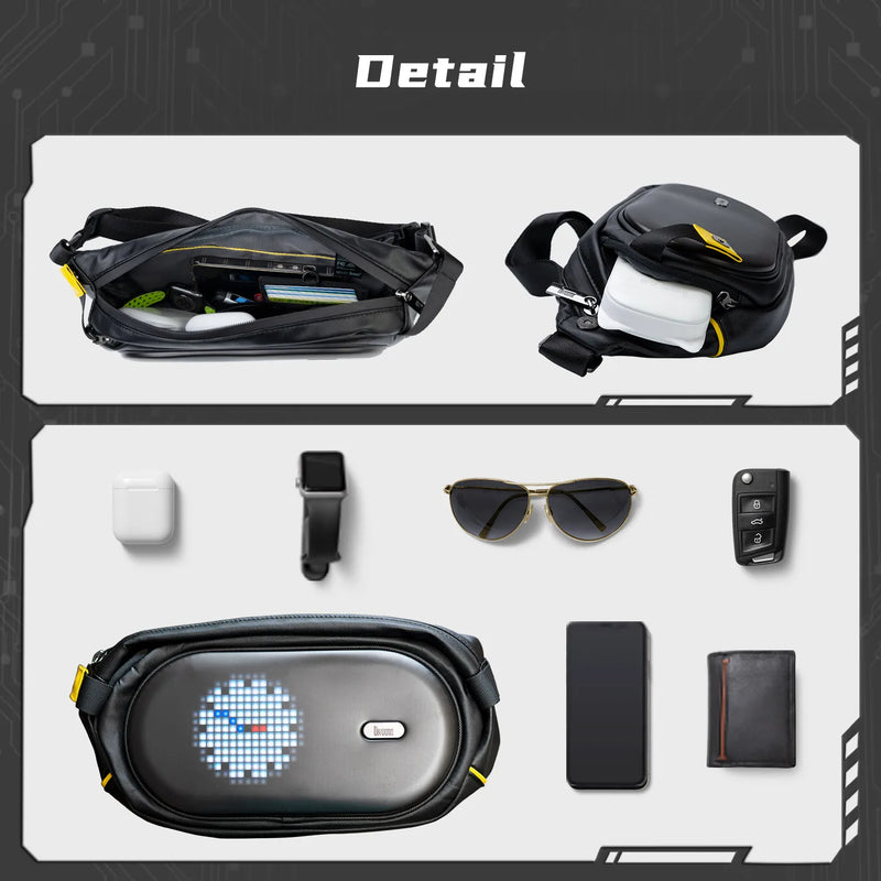 Afralia™ Pixel Art Fashion Speaker Bag Waterproof Sport Bag