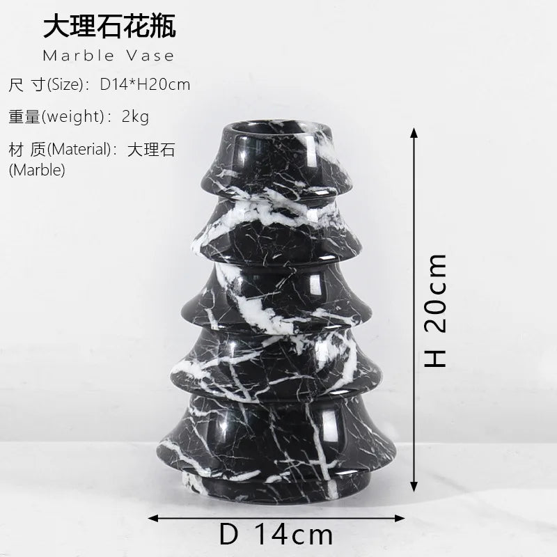 Afralia™ Christmas Tree Marble Vase: Living Room Entryway Mantel Table Centerpiece