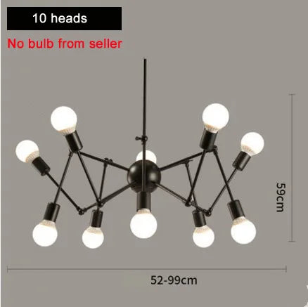 Afralia™ Spider Chandelier: Industrial Style Retro Iron Pendant Lamp for Living Room & Clothing Shop