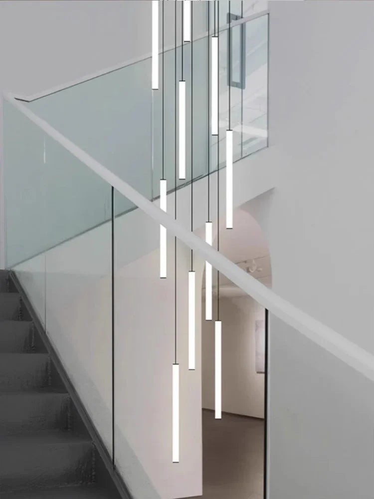 Acrylic Stair Pendant Lights for Modern Villa Decor - Afralia™ Duplex Loft LED Chandelier