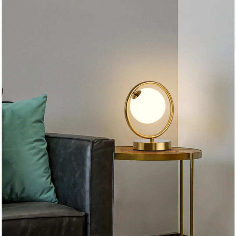 Afralia™ Glass Ball LED Table Lamp for Stylish Bedroom Decor