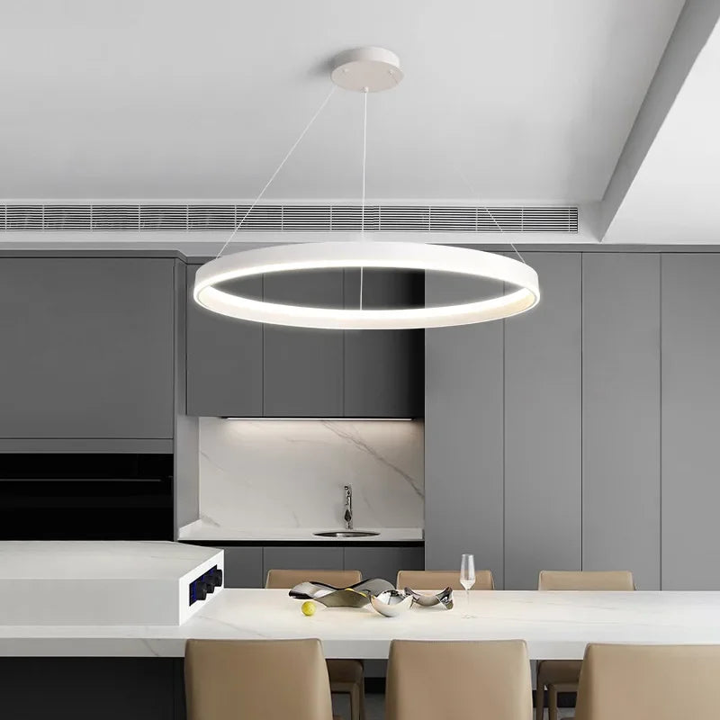 Afralia™ Round Ring LED Chandelier for Modern Minimalist Home and Office Decor