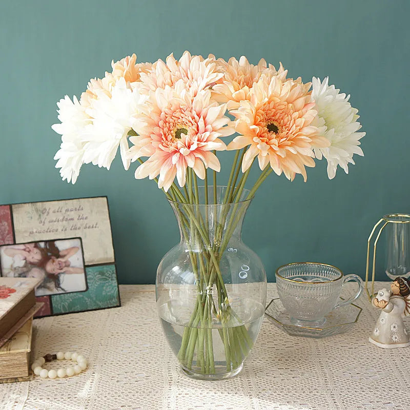 Afralia™ Chrysanthemum Silk Flowers for Home Garden Wedding Decor Bouquet