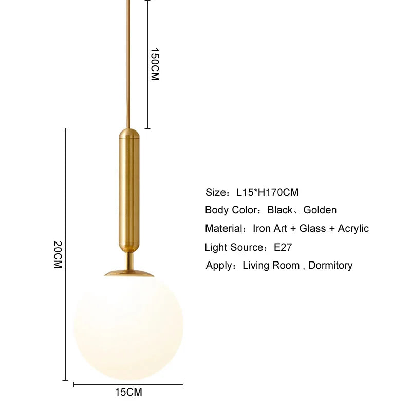 Afralia™ Glass Ball Pendant Light for Dining Room & Bedroom Decor