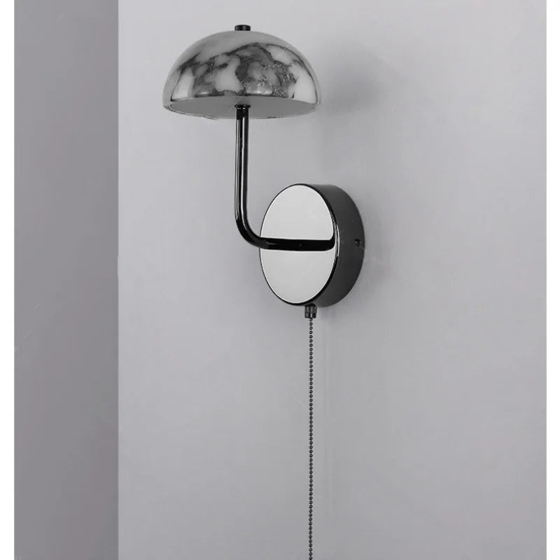 Afralia™ Carbon Steel LED Wall Lamp Reading Bedside Cafe Luxury Stone Nordic Modern Mirror Light
