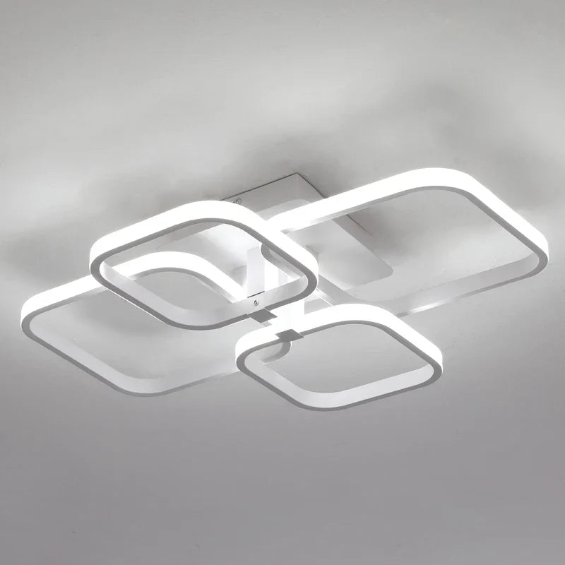 Afralia™ LED Square Chandelier Ceiling Light for Living Room Bedroom