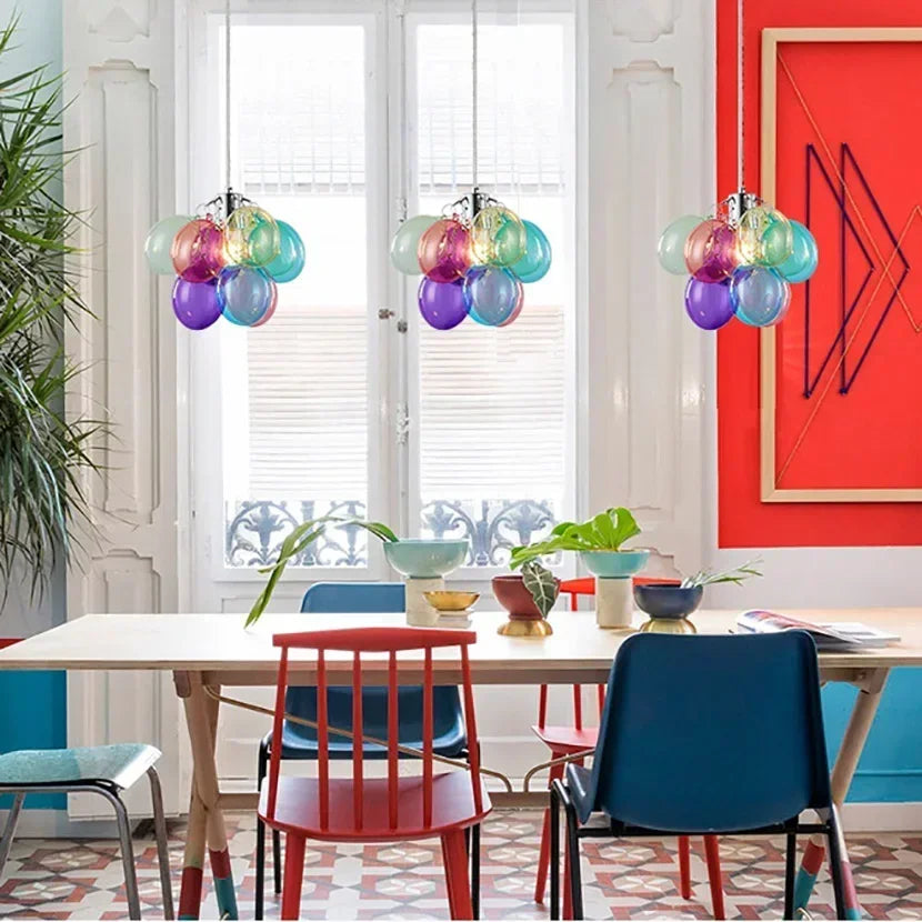 Afralia™ Glass Bubble Chandelier Pendant Light for Living Room & Bedroom