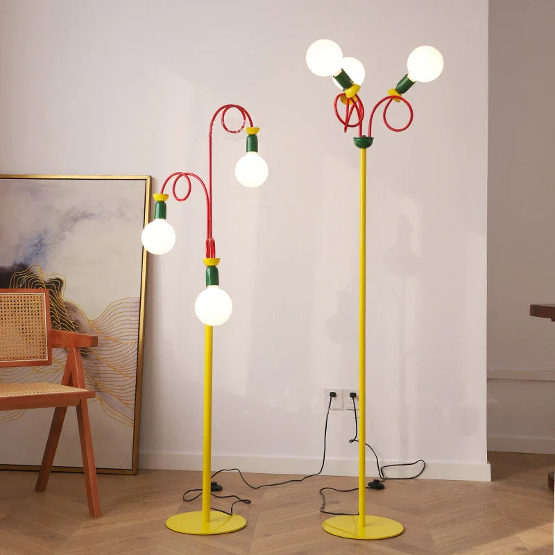 Afralia™ Colorful LED Floor Lamp: Creative Memphis Art Design for Kids Room, Bedroom, Parlor & Shop