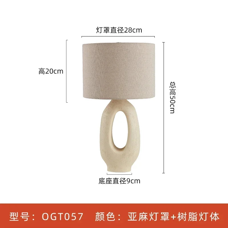 Afralia™ Modern Wabi-sabi LED Resin Table Lamp for Living Room Bedroom Sofas