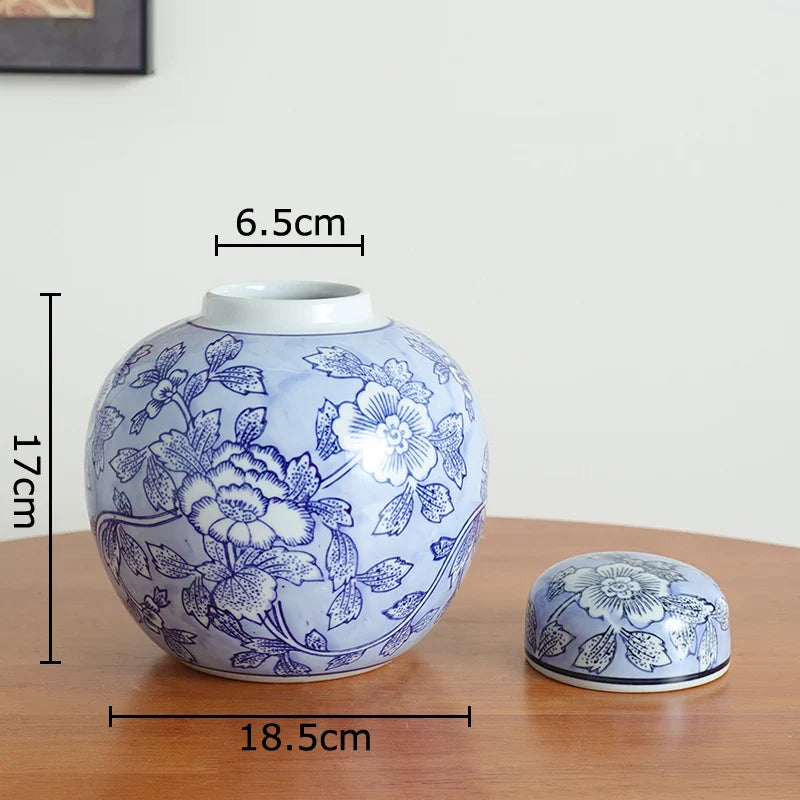 Afralia™ Blue & White Porcelain Vase Pot for Stylish Room Aesthetic Decor & Flowers