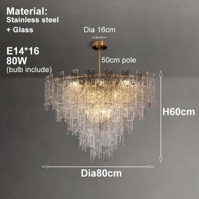 Afralia™ Glass ZY0514 Chandelier LED Lighting for Dining and Kitchen Island