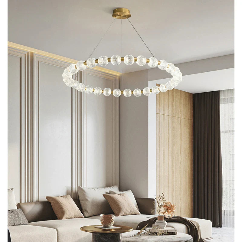 Afralia™ Nordic Luxury Copper LED Chandelier Pendant Lamp Home Decor Light