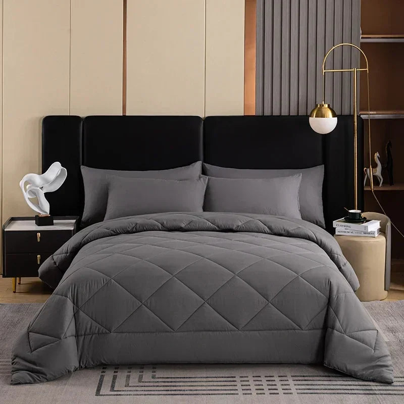 Afralia™ Cozy Quilt Set: Soft & Breathable Queen/King Size Comforter with Duvet & Pillowcase