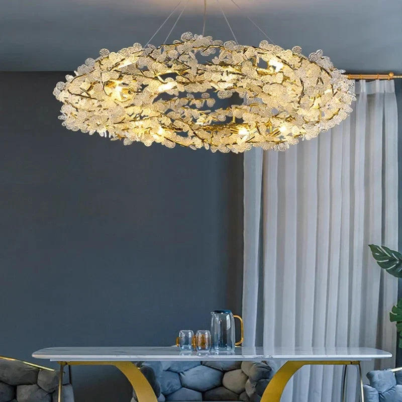 Afralia™ Luxury Gold Chandeliers: Home Villa Living Room Lighting Fixtures