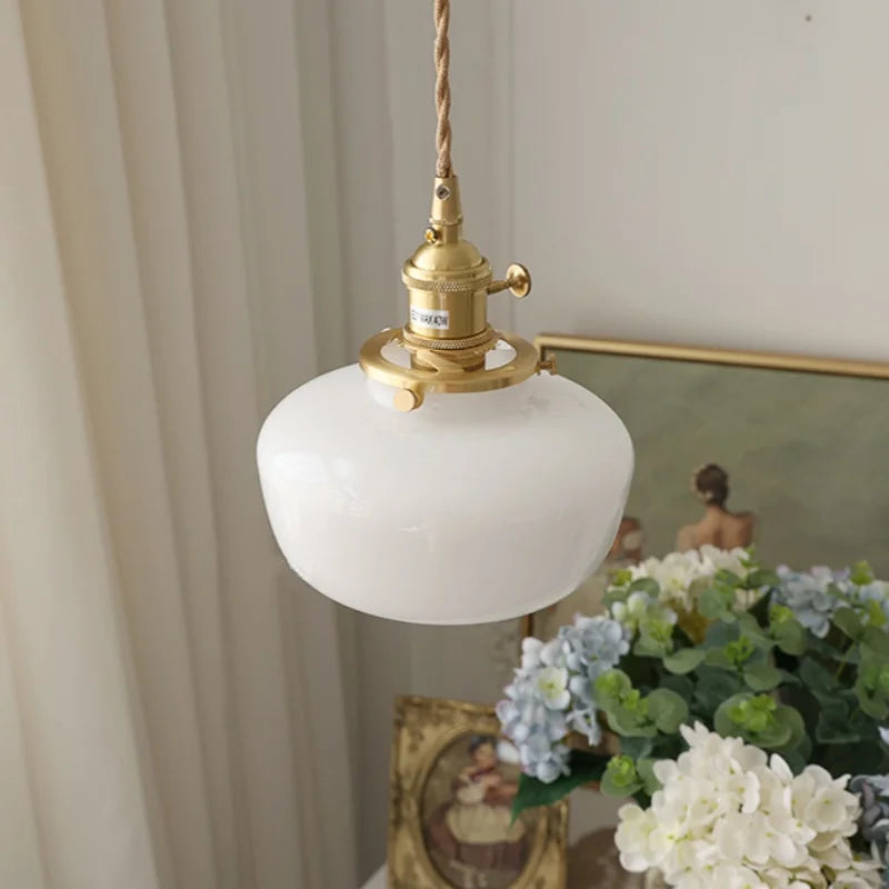 Afralia™ Glass LED Pendant Light Fixture Knob Switch Nordic Modern Hanging Lamp