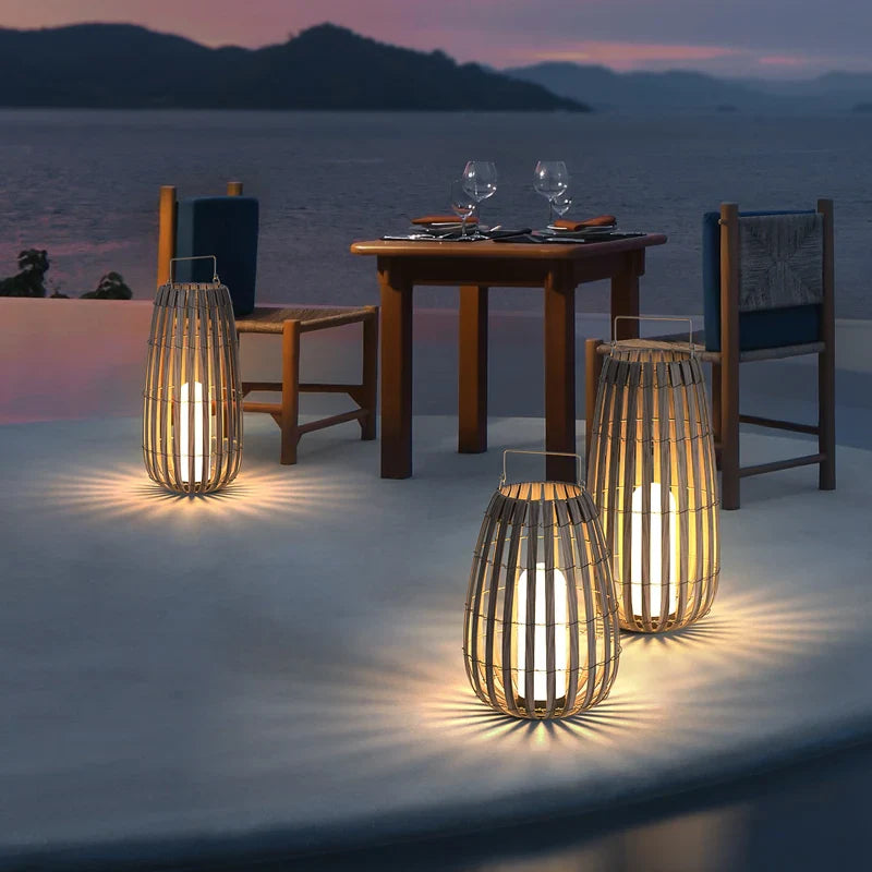 Afralia™ Rattan Solar Garden Light for Villa Courtyard Landscape