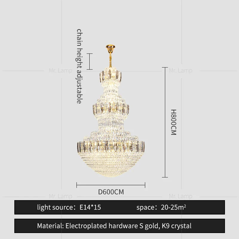 Afralia™ Crystal Chandelier: Postmodern Light Luxury for Hotel Lobby, Villa, and Duplex Floors